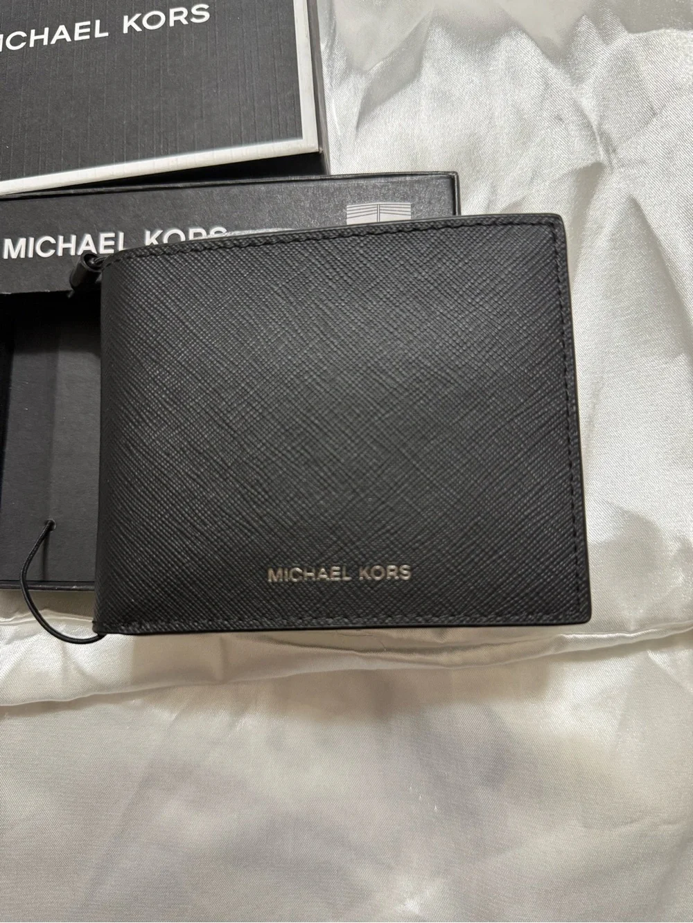 Michael Kors Black Saffiano Leather Card & Key Holder